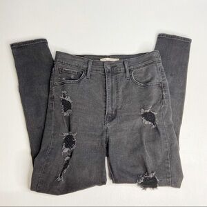 Levis Black Mile High Rise Super Skinny Jeans Women Size 29